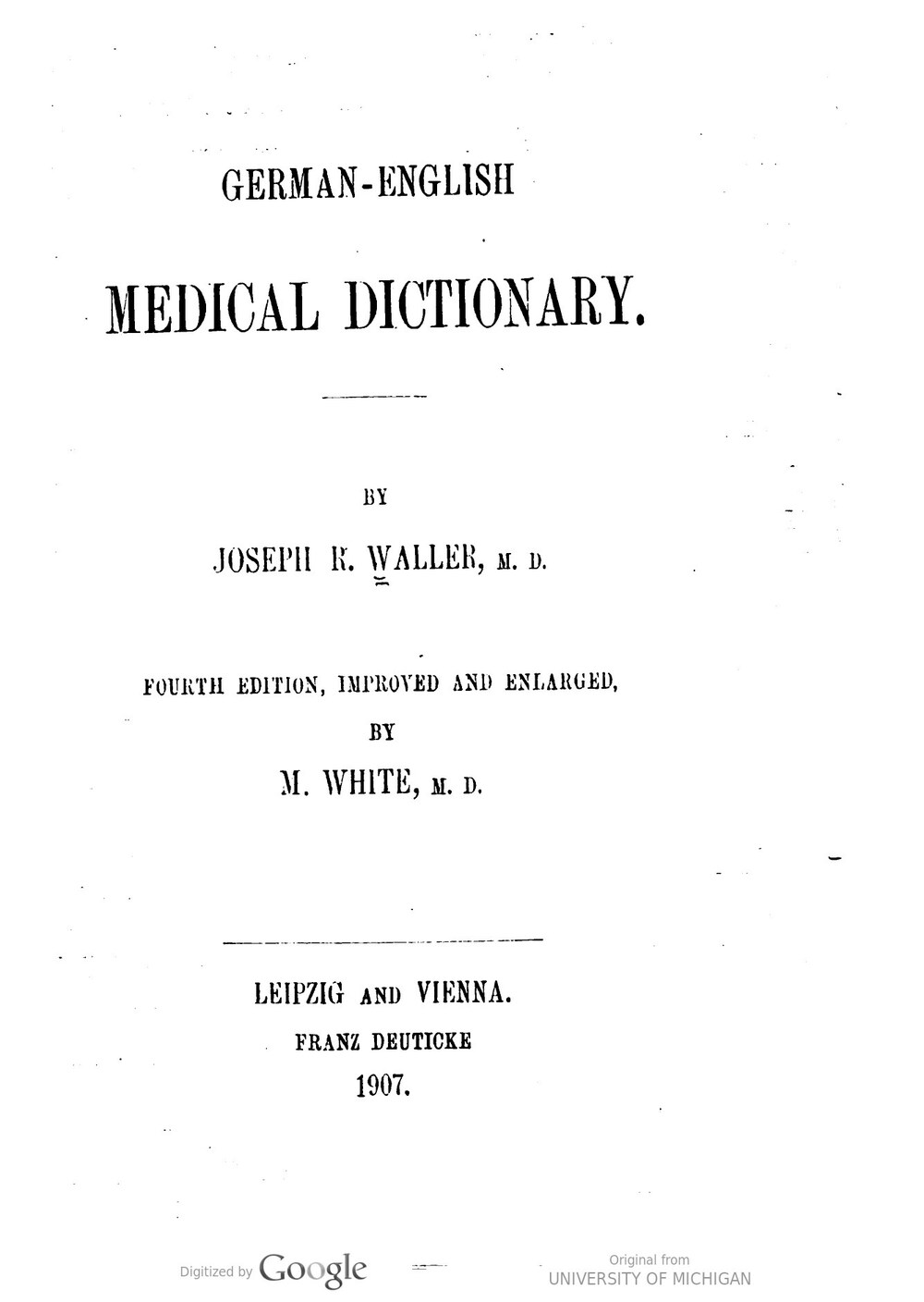 Cover für German-English medical dictionary