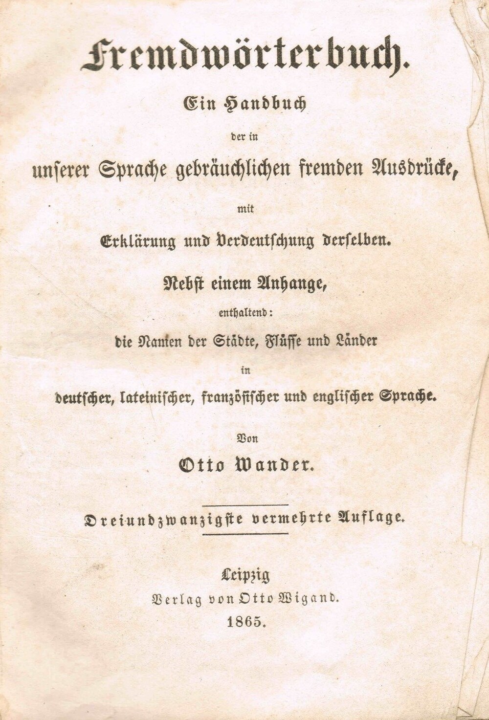 Cover für Fremdwörterbuch