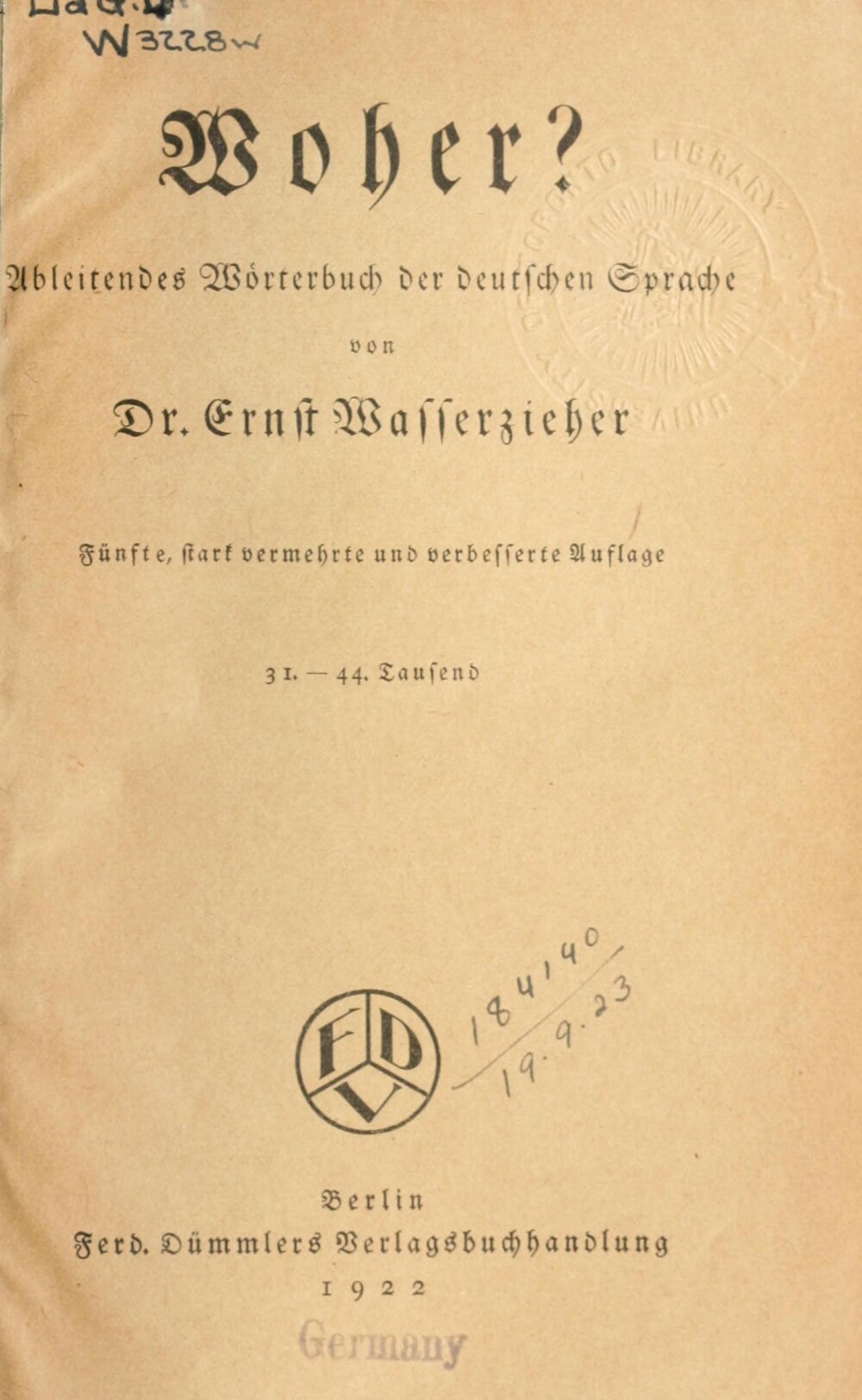 Cover für Woher?
