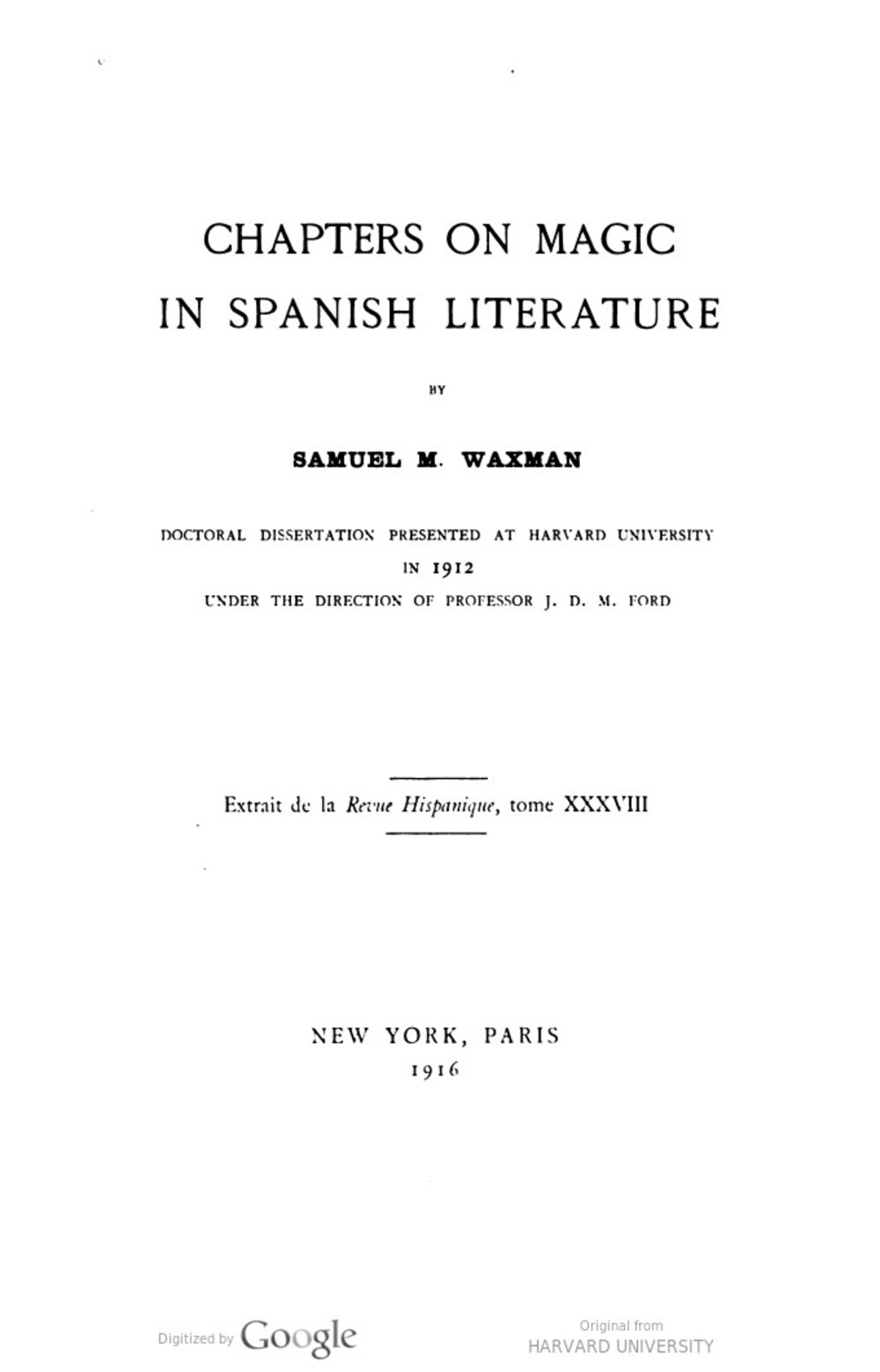 Cover für Chapters on magic in Spanish literature
