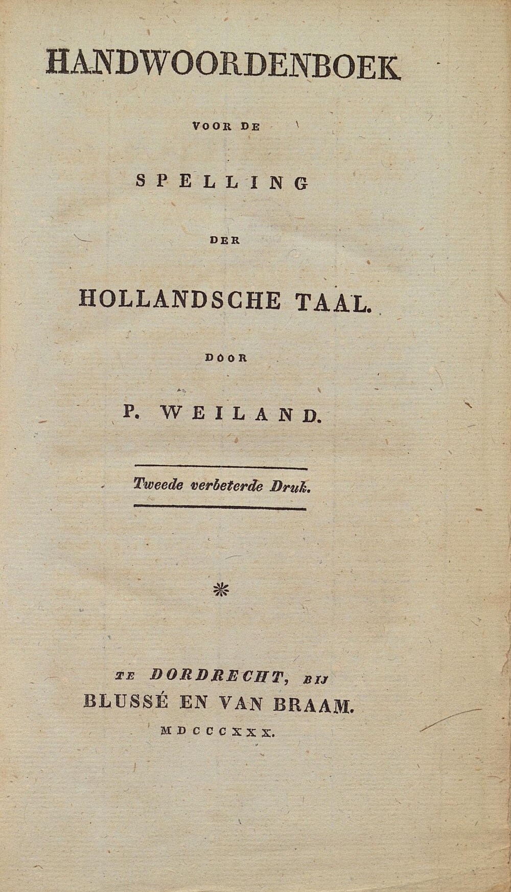 Cover für Handwoordenboek voor de spelling der hollandsche taal