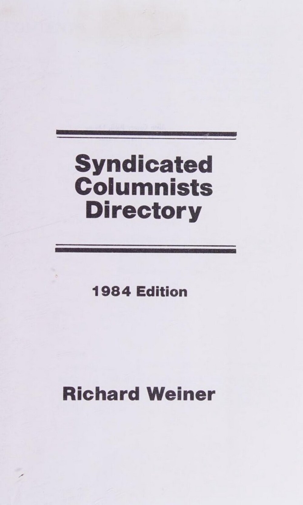Cover für Syndicated columnists directory