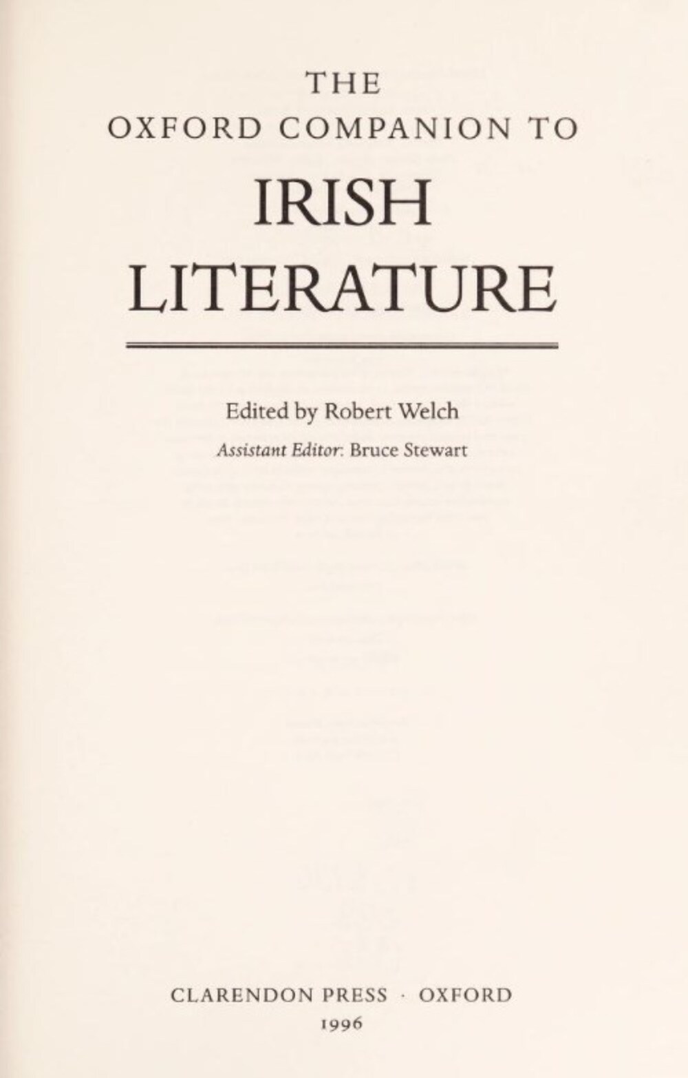 Cover für The Oxford companion to Irish literature