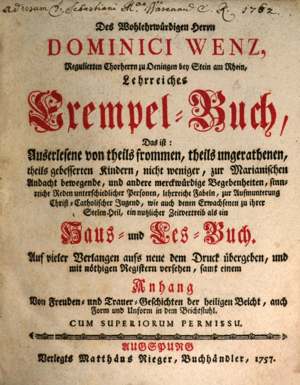 Cover für Lehrreiches Exempel-Buch