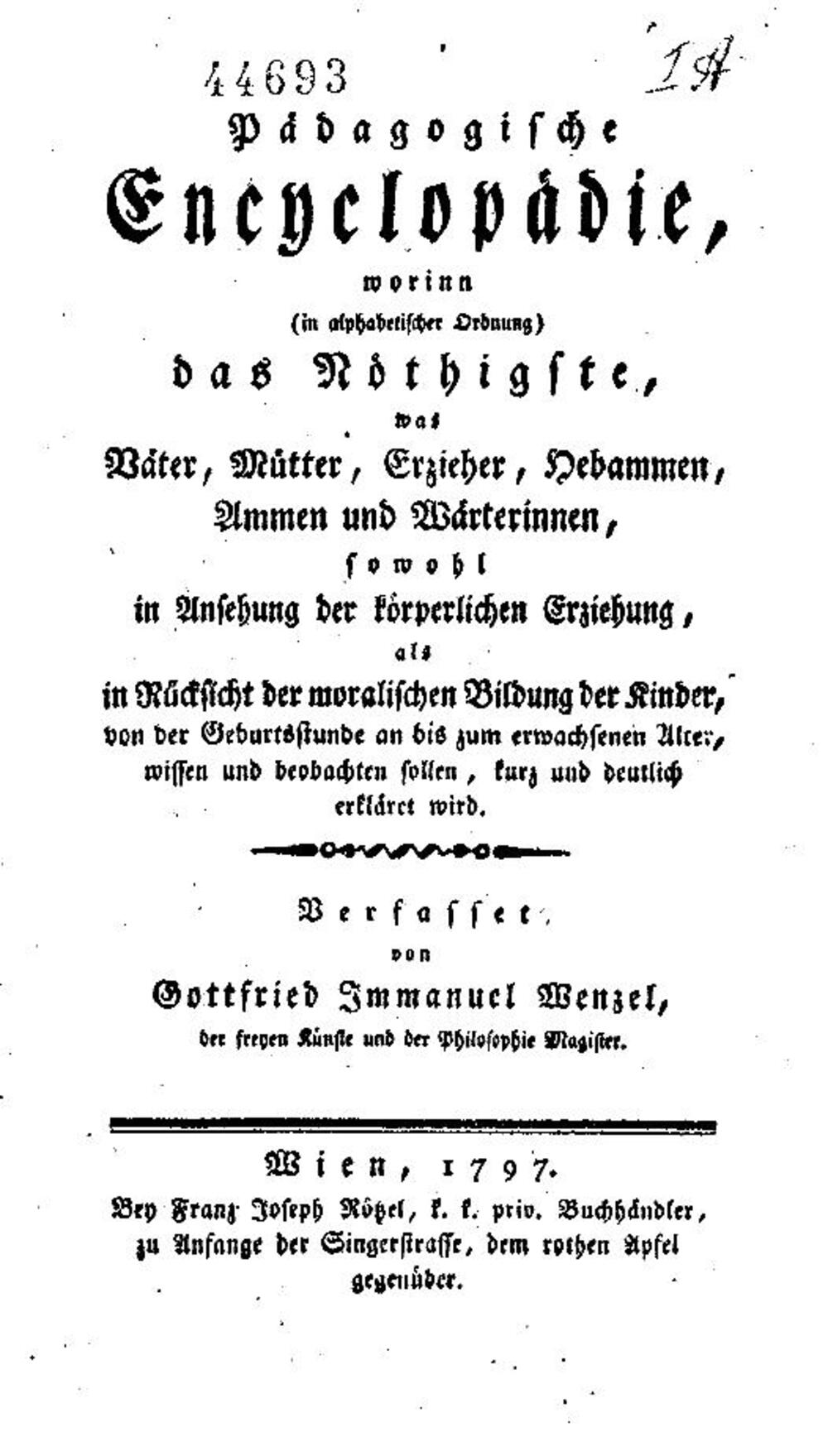 Cover für Pädagogische Encyclopädie