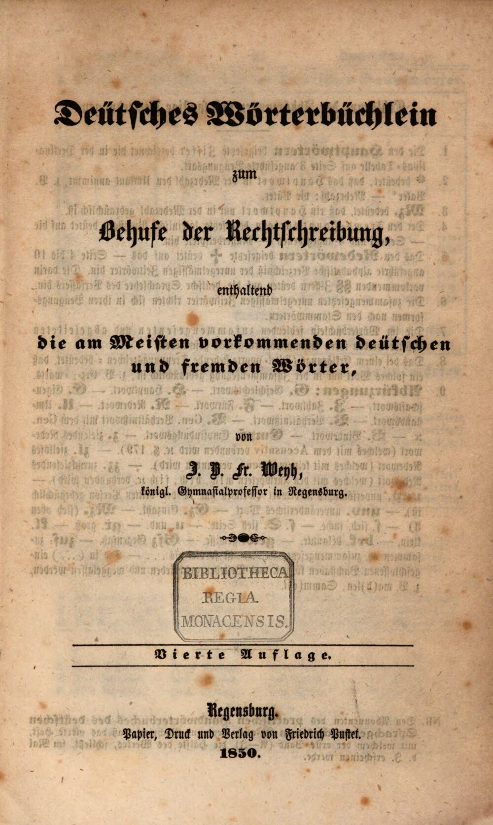 Cover für Deütsches Wörterbüchlein zum Behufe der Rechtschreibung