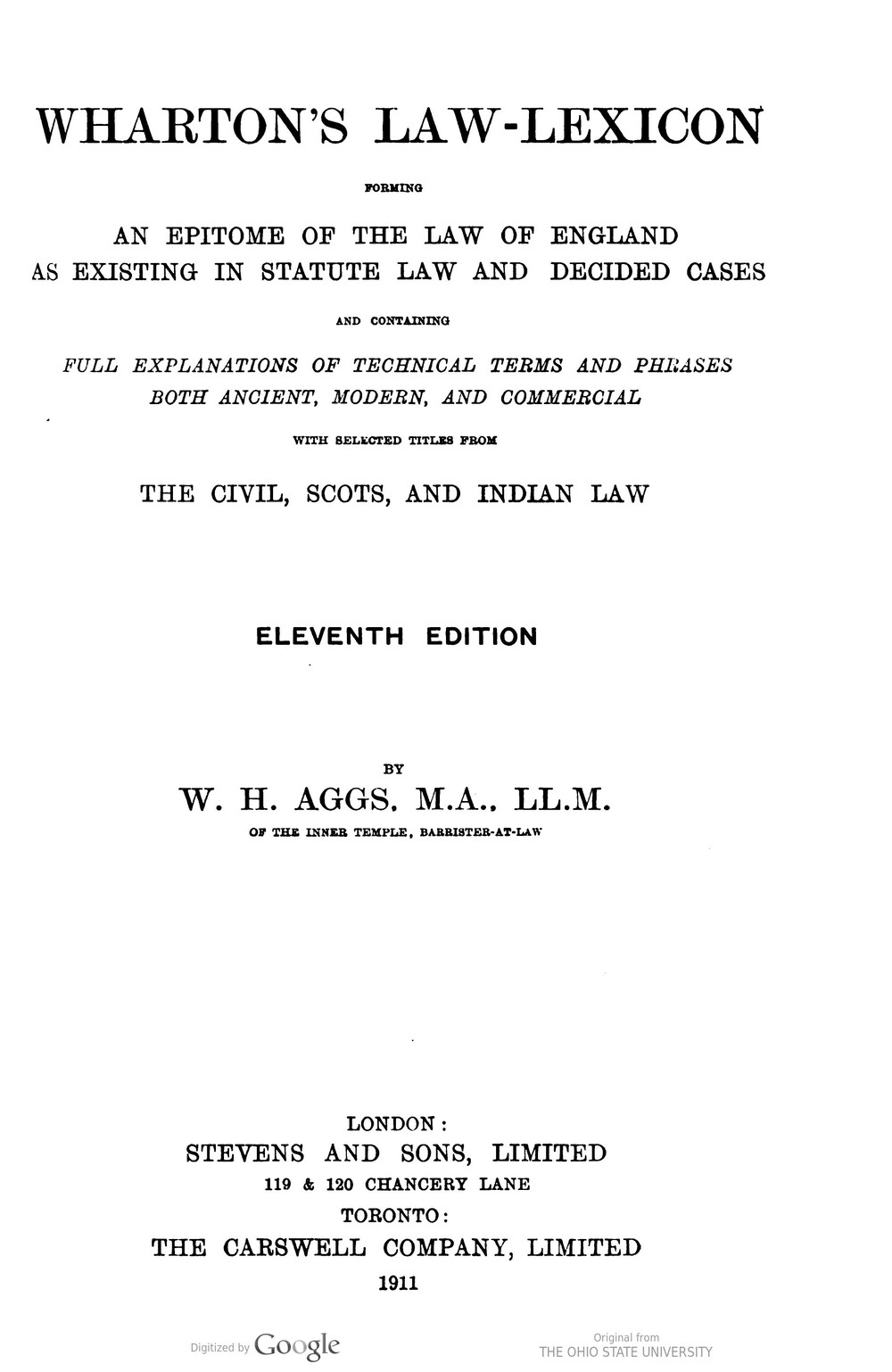 Cover für Wharton's law-lexicon