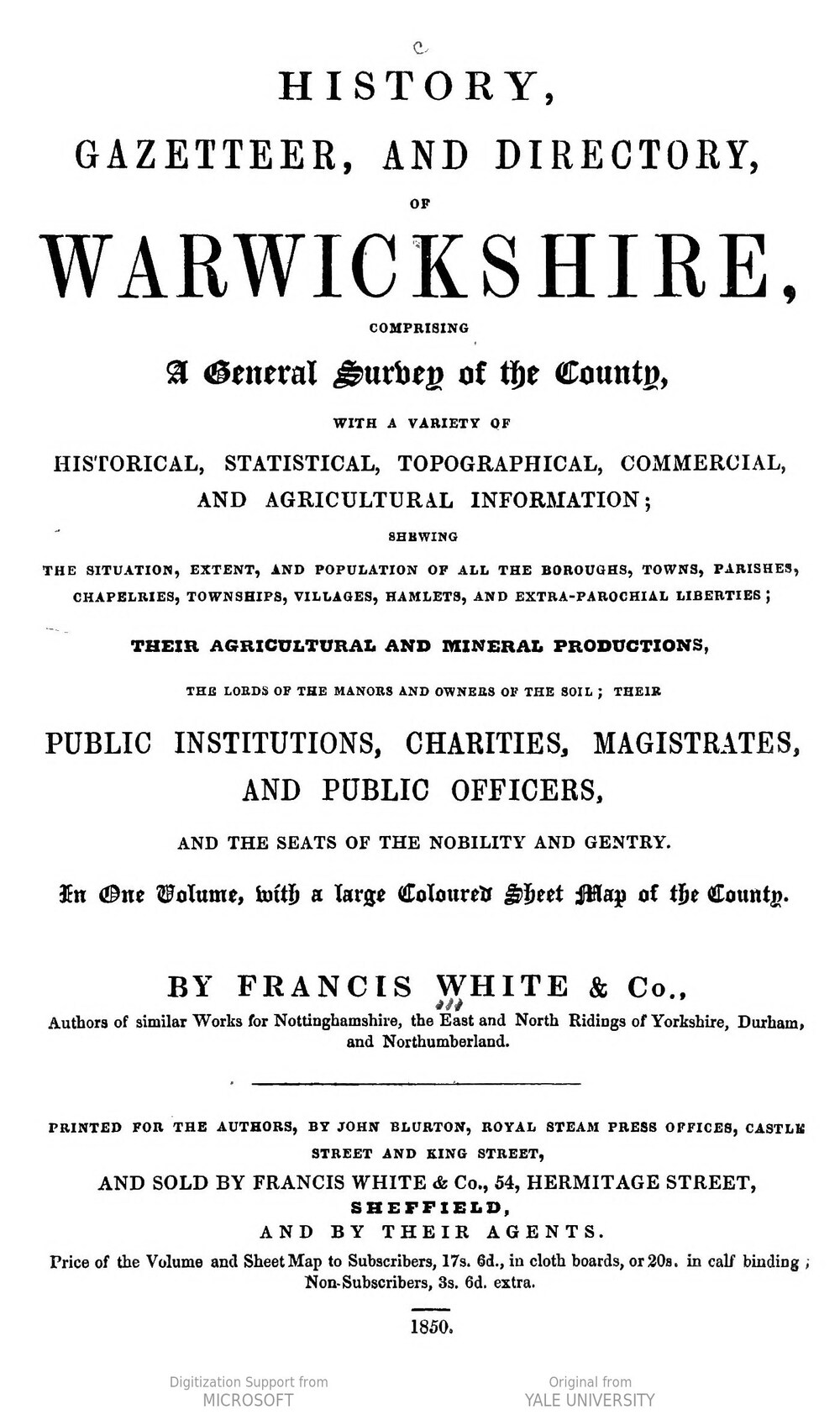 Cover für History, gazetteer, and directory of Warwickshire