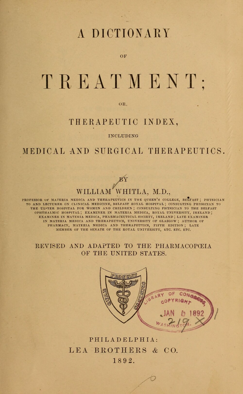 Cover für A dictionary of treatment