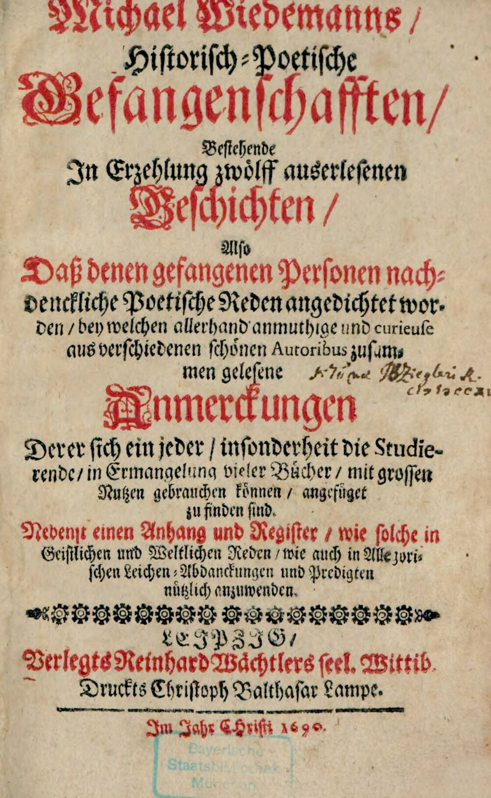 Cover für Historisch-Poetische Gefangenschafften