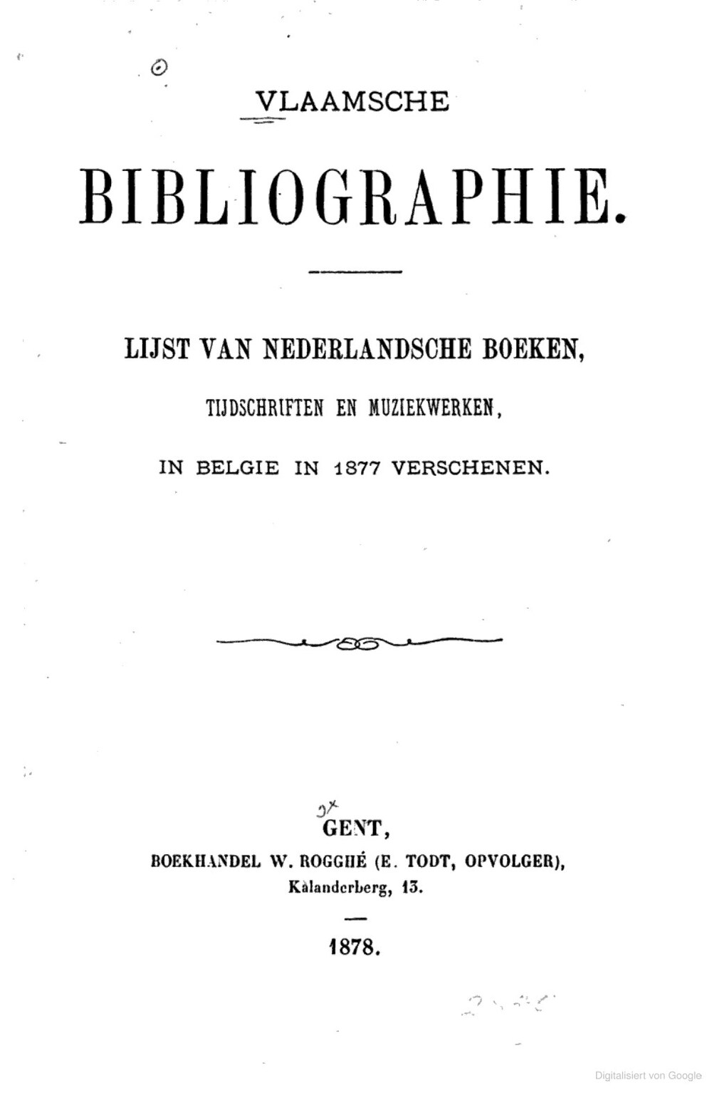 Cover für Vlaamsche bibliographie