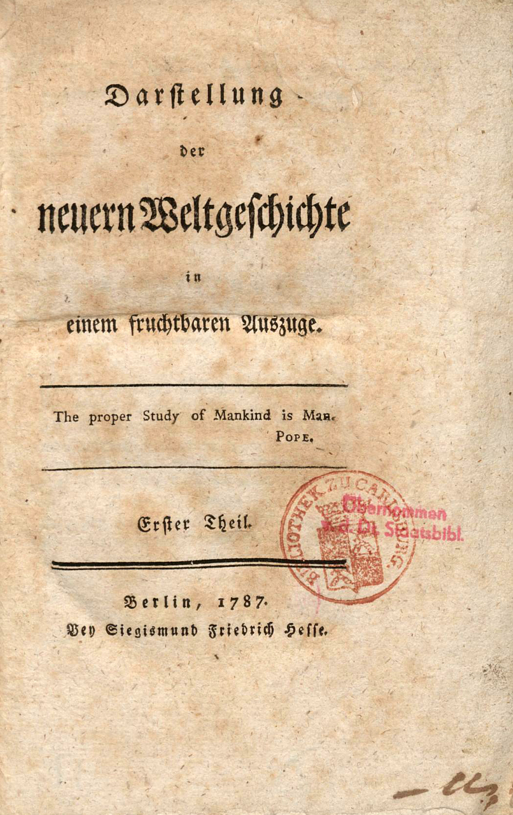 Cover für Darstellung der neuern Weltgeschichte