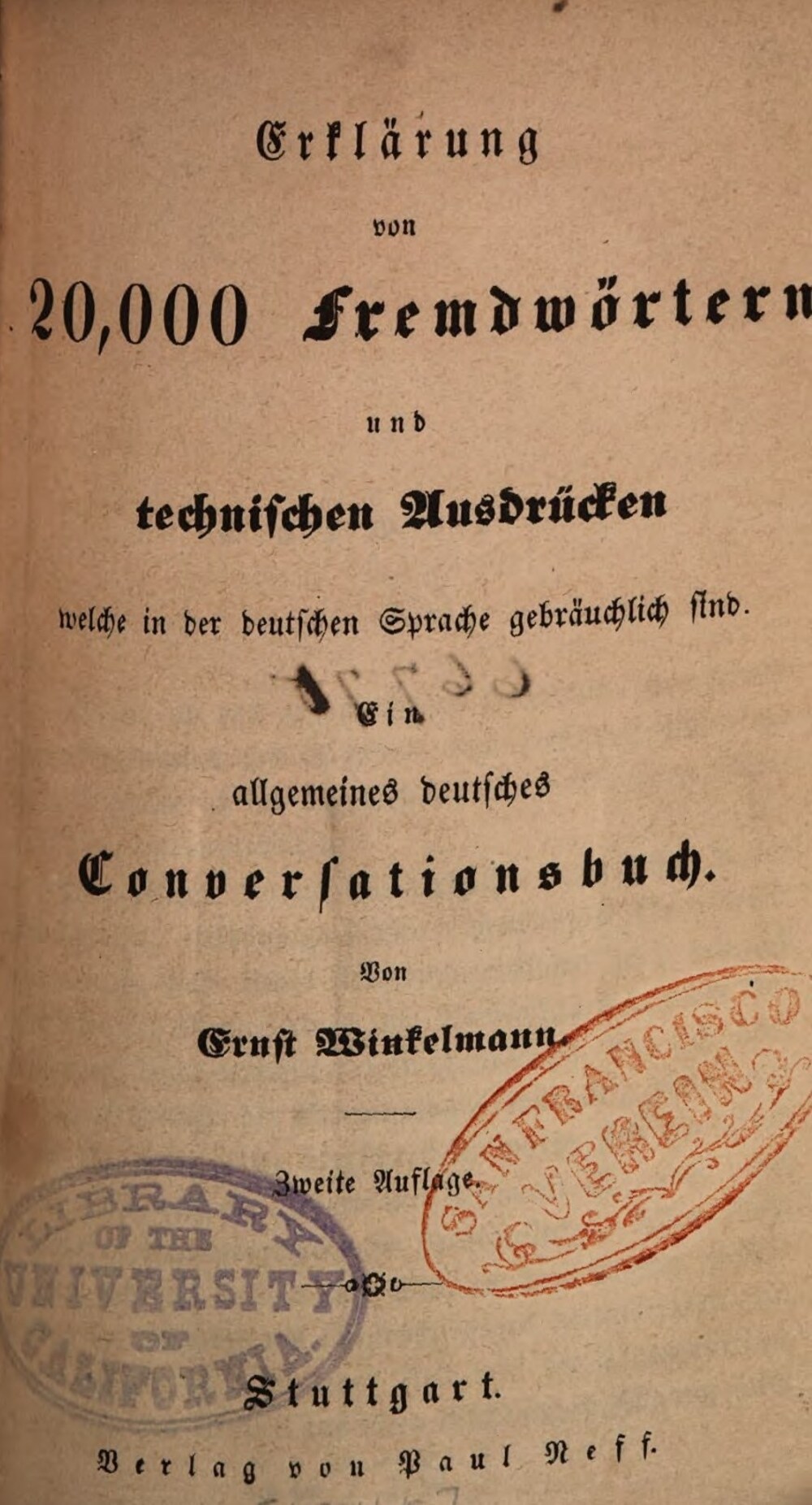 Cover für Erklarung von 20,000 Fremdwörtern und technischen Ausdrücken