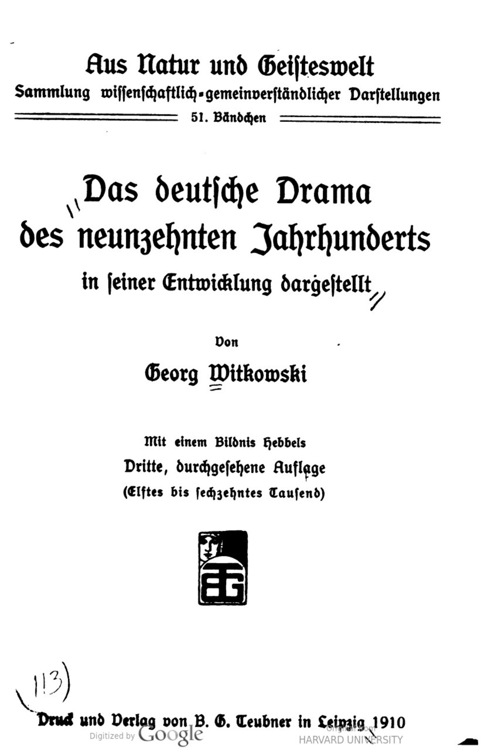 Cover für Das deutsche Drama des neunzehnten Jahrhunderts