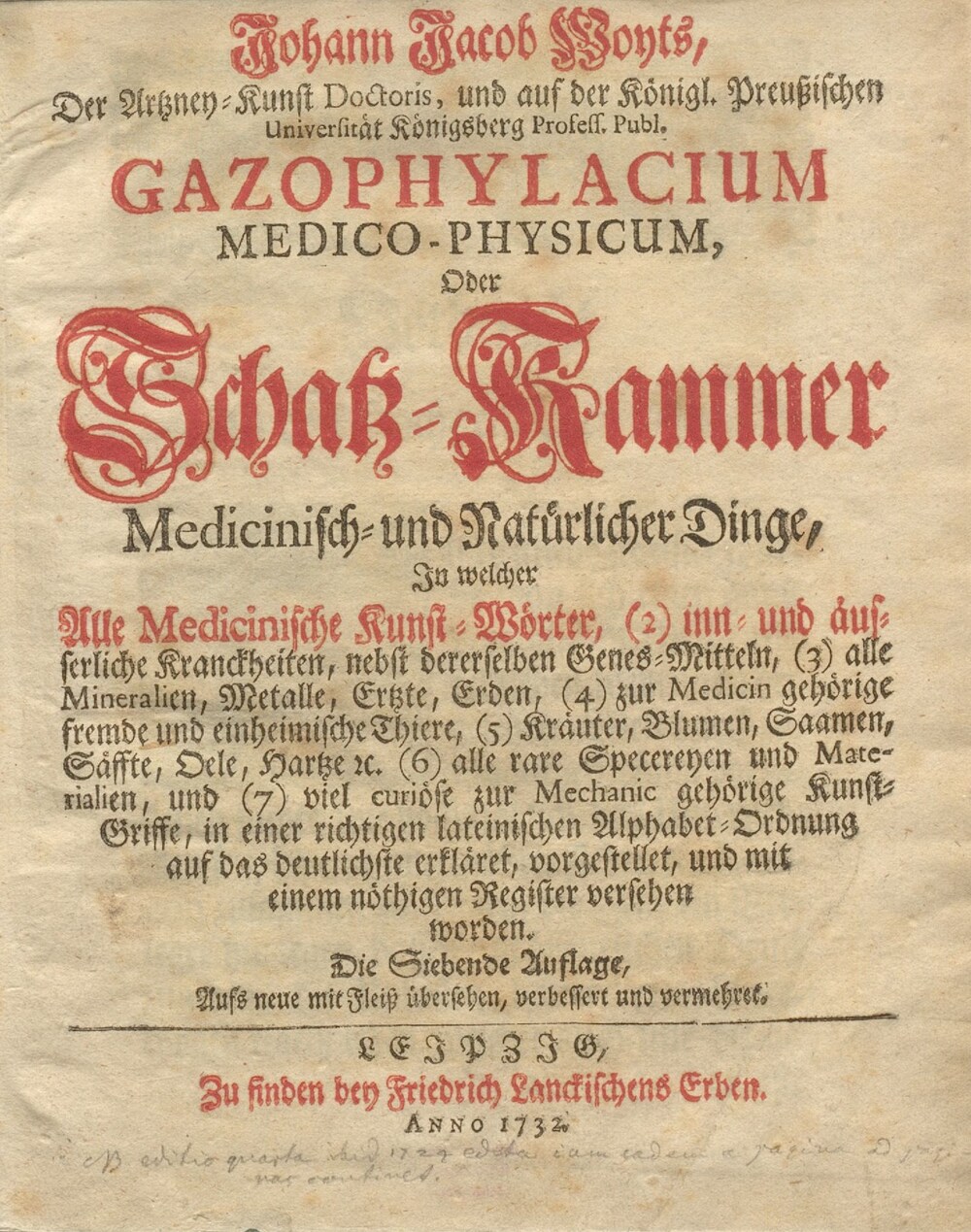 Cover für Gazophylacium Medico-Physicum