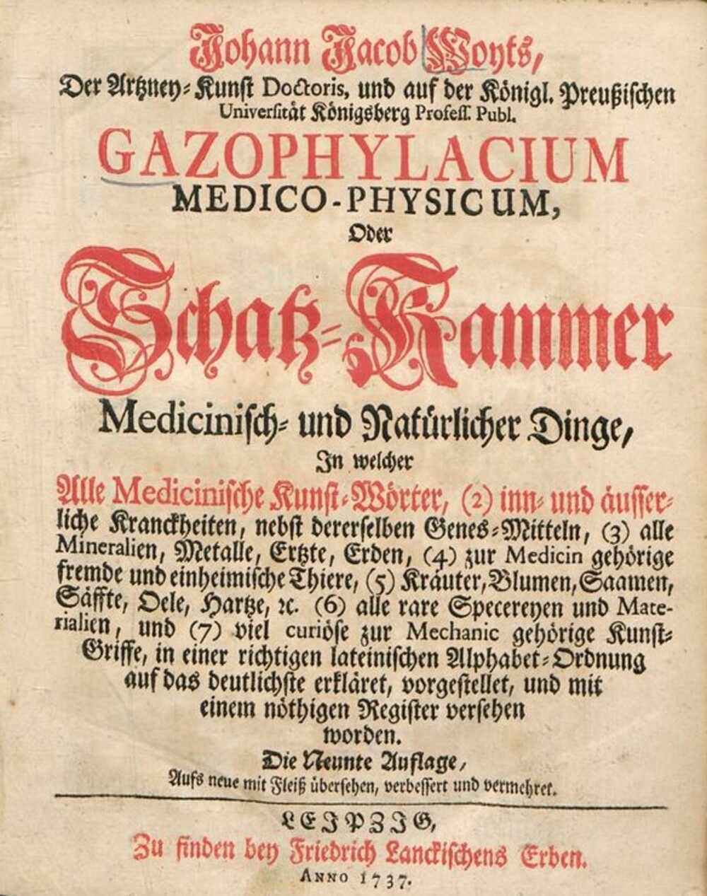 Cover für Gazophylacium Medico-Physicum