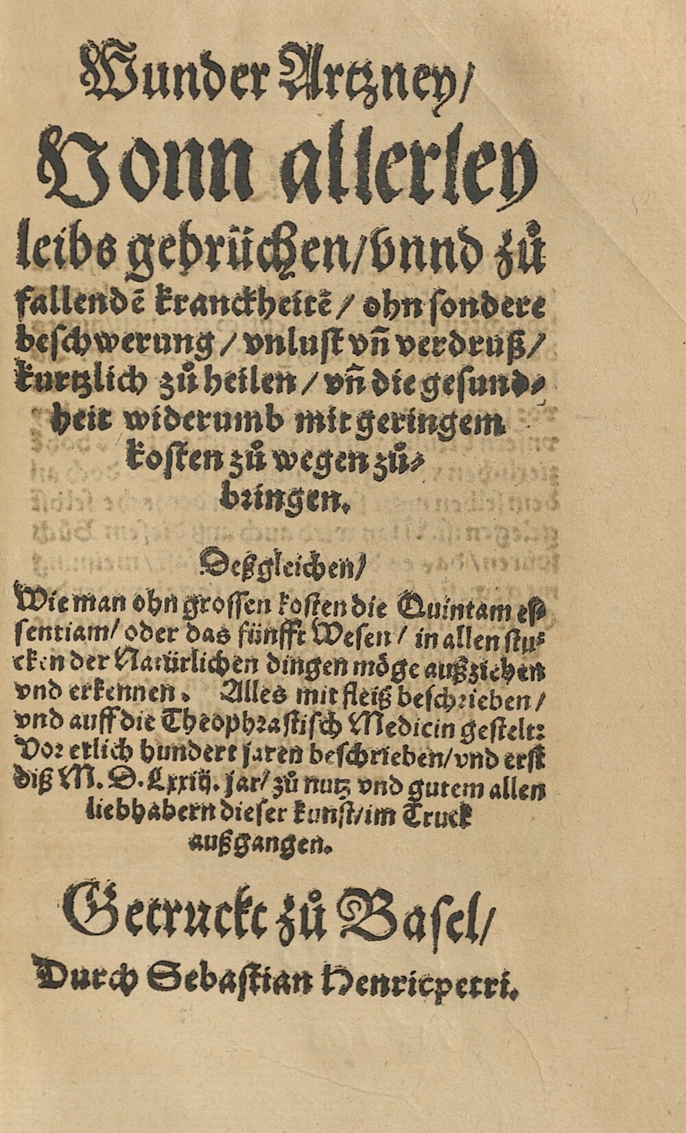 Cover für Wunder Artzney
