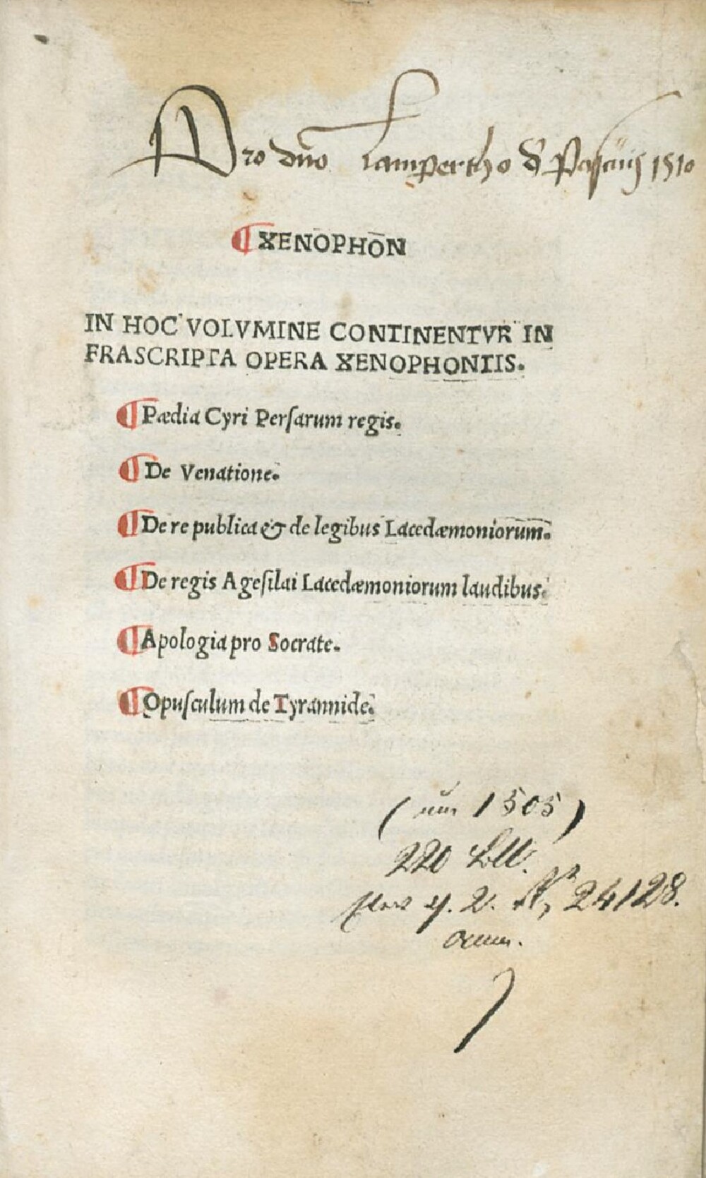 Cover für De venatione libellus a clarissimo viro Omnino Leoniceno in Latinam traductur