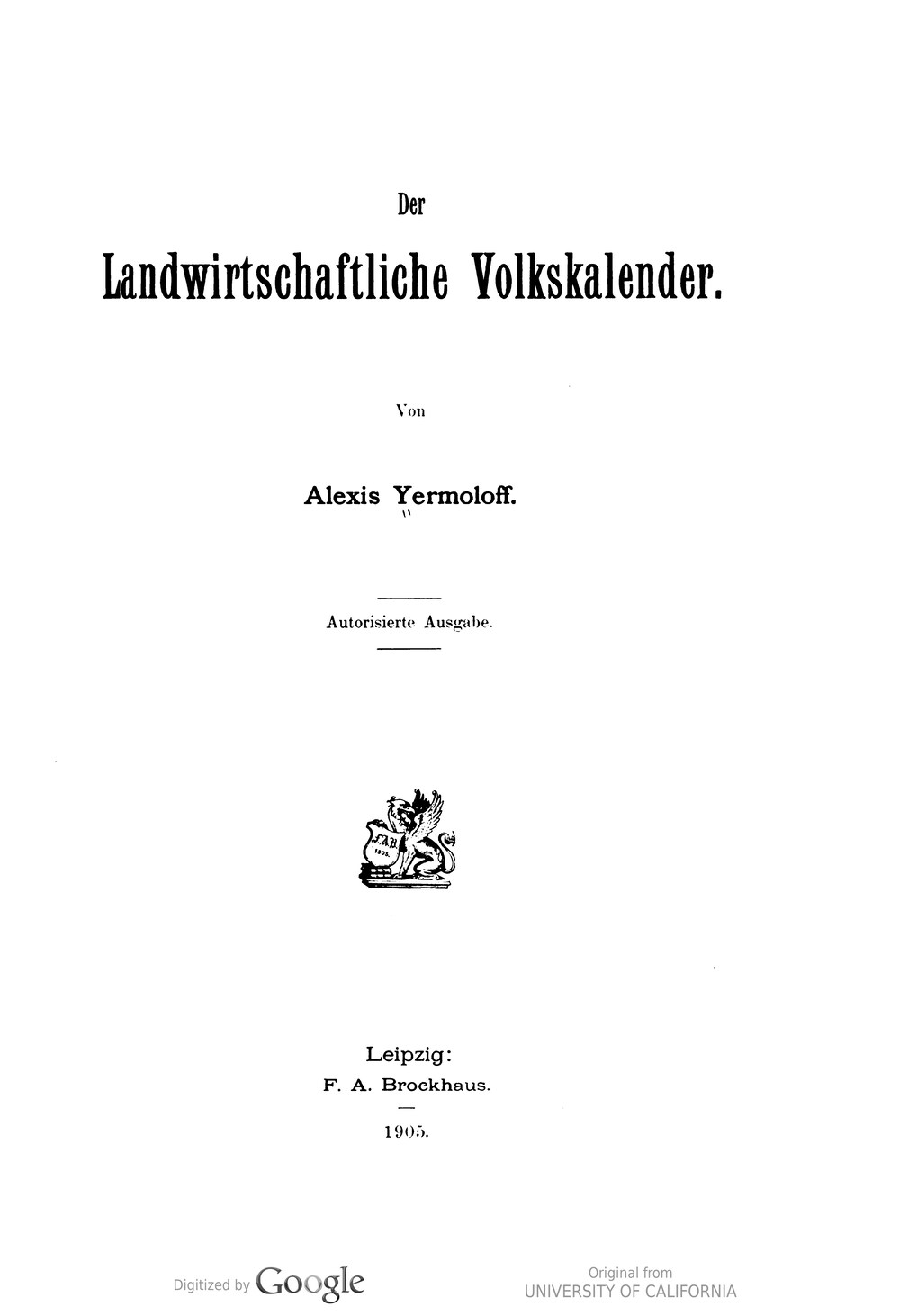Cover für Der landwirtschaftliche Volkskalender