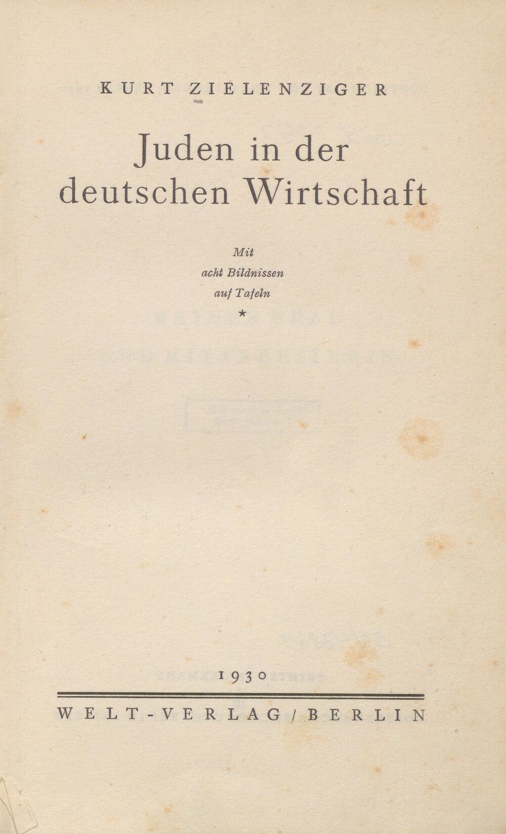 Cover für Juden in der deutschen Wirtschaft