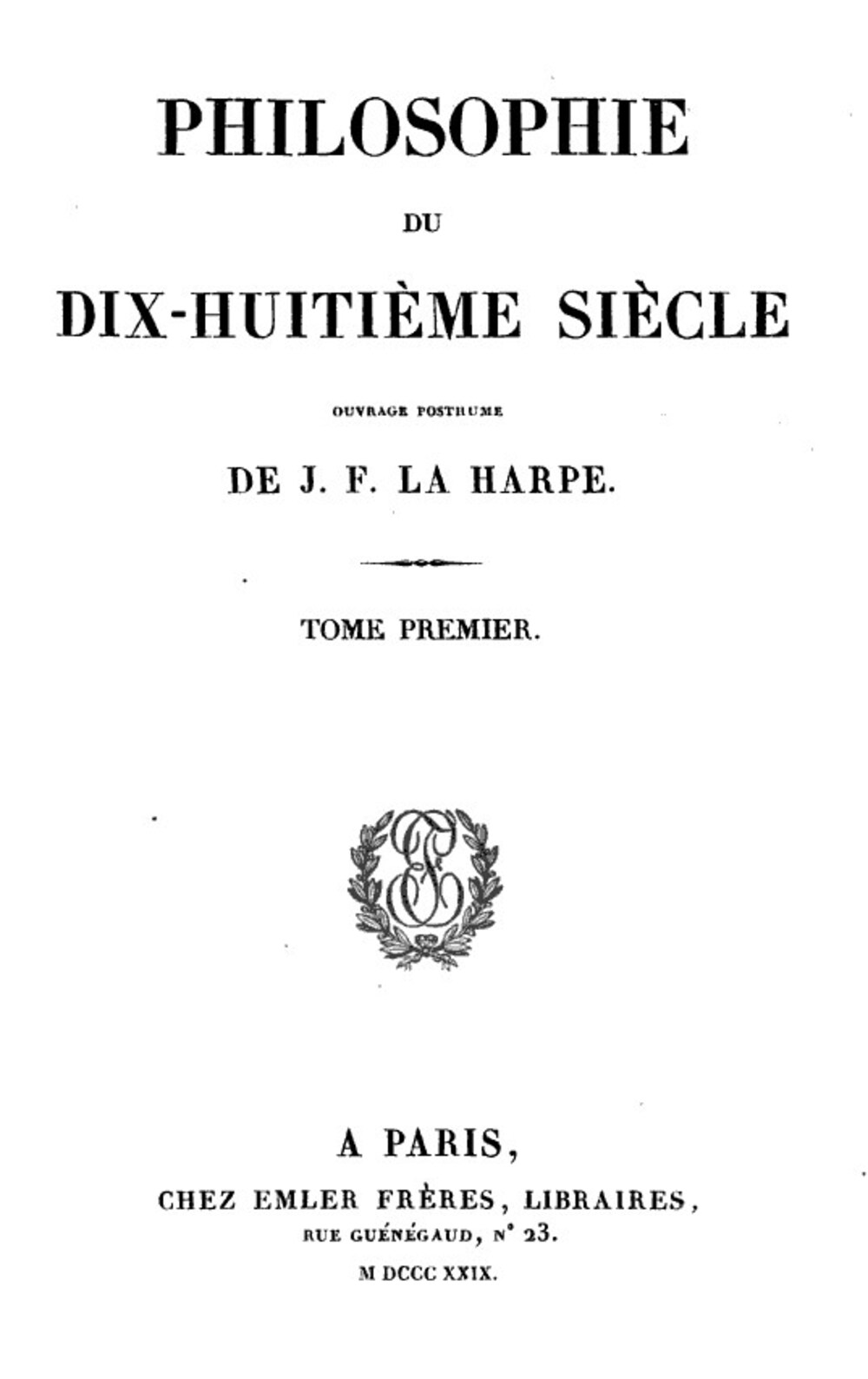 Cover für Philosophie du dix-huitième siècle