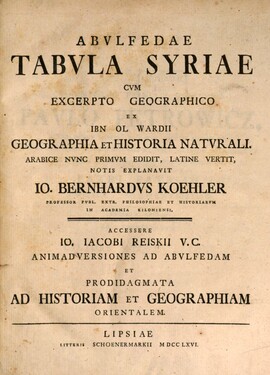Cover: Tabula Syriae - Abu-'l-Fidāʾ Ismāʿīl Ibn-ʿAlī - 1766