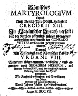 Cover: Römisches Martyrologium - Baronio, Cesare - 1707