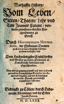 Cover: Warhaffte History - Bolsec, Jérôme-Hermès - 1580