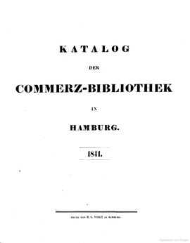 Cover: Katalog der Commerz-Bibliothek in Hamburg - Commerzbibliothek - 1841-1916