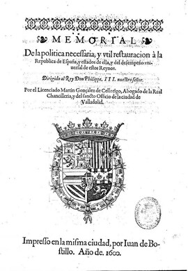 Cover: Memorial - González de Cellorigo, Martín - 1600