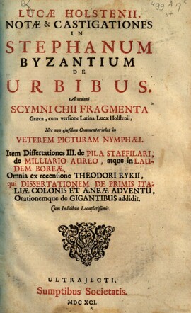 Cover: Scymni Chii fragmenta περιηγεσεος - Pseudo-Scymnus