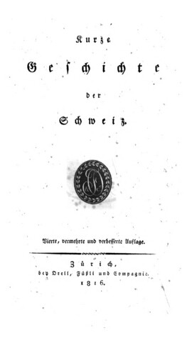 Cover: Kurze Geschichte der Schweiz - Maurer, Hans Rudolf - 1816