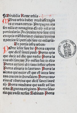 Cover: Mirabilia Rome urbis - 1480