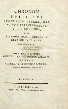 Cover: Chronica Medii Aevi - Rösler, Christian Friedrich - 1798