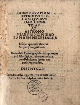 Cover: Cosmographiae introductio - Ringmann, Matthias - 1507