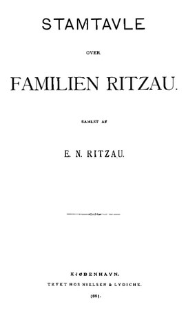 Cover: Stamtavle over familien Ritzau - Ritzau, E. N. - 1881