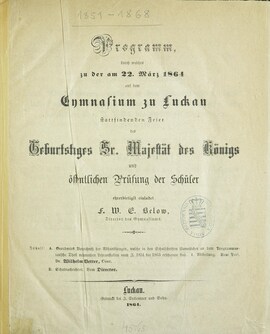 Cover: Geordnetes Verzeichnis der Abhandlungen - Vetter, Wilhelm Julius - 1864-1865