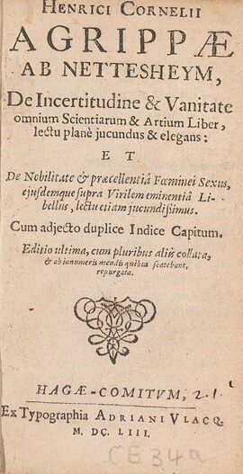 Cover: De incertitudine & vanitate omnium scientiarum & artium liber, lectu plane jucundus et elegans - Agrippa von Nettesheim, Heinrich Cornelius - 1653