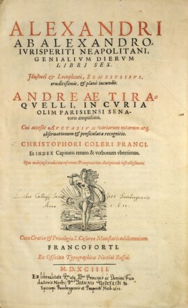 Cover: Genialium dierum libri sex - Alessandri, Alessandro - 1594