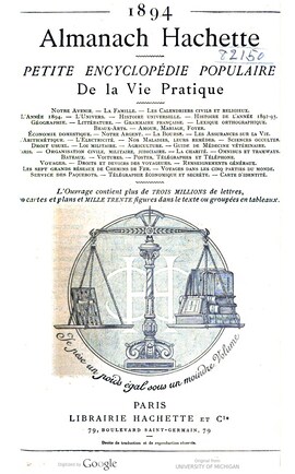 Cover: Almanach Hachette - 1894-1991