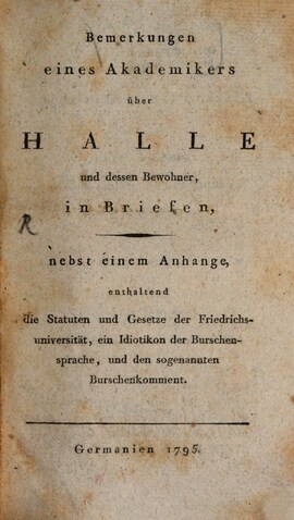 Cover: Idiotikon der Burschensprache - Augustin, Christian Friedrich Bernhard - 1795