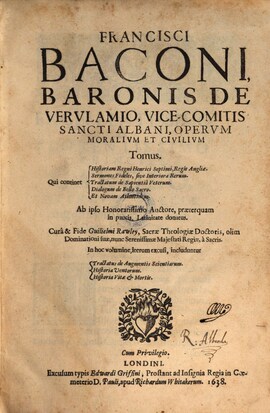Cover: Operum moralium et civilium - Bacon, Francis - 1638