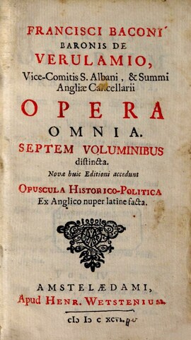 Cover: Instauratio magna - Bacon, Francis - 1694-1696