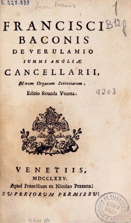 Cover: Novum organum scientiarum - Bacon, Francis - 1775