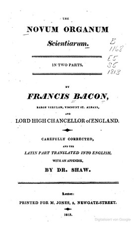 Cover: The novum organum scientiarum - Bacon, Francis - 1813-1818