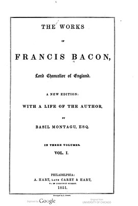 Cover: The works - Bacon, Francis - 1851