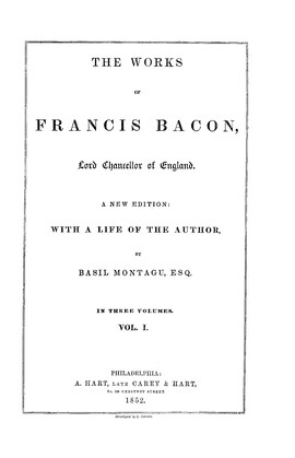 Cover: The works - Bacon, Francis - 1852
