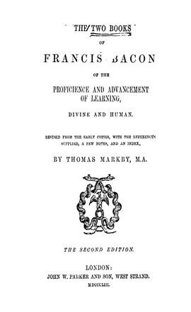 Cover: The two books of Francis Bacon - Bacon, Francis - 1853