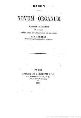 Cover: Novum organum - Bacon, Francis - 1857