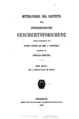 Cover: Konrad von Mure - Bendel, Franz Joseph - 1909